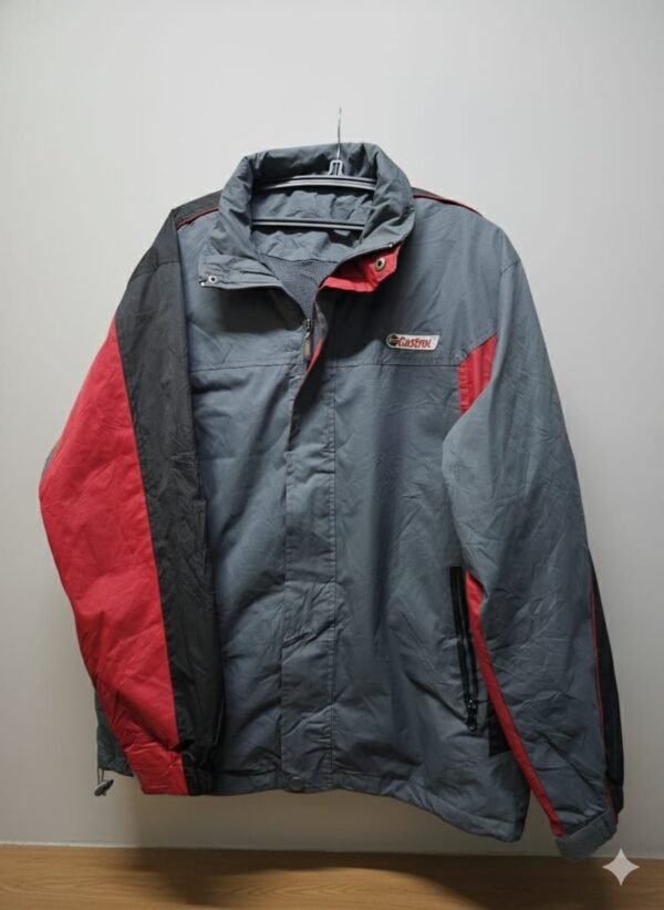 product 01 Vtg Castrol Windbreaker Jacket (Red & Grey)