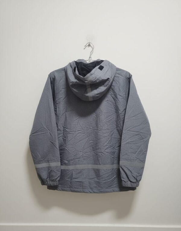 Grey Heather Hooded Rain Jacket