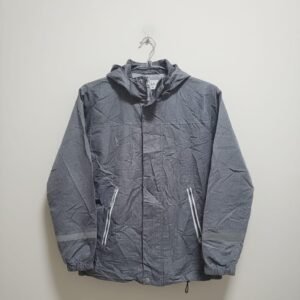 Grey Heather Hooded Rain Jacket