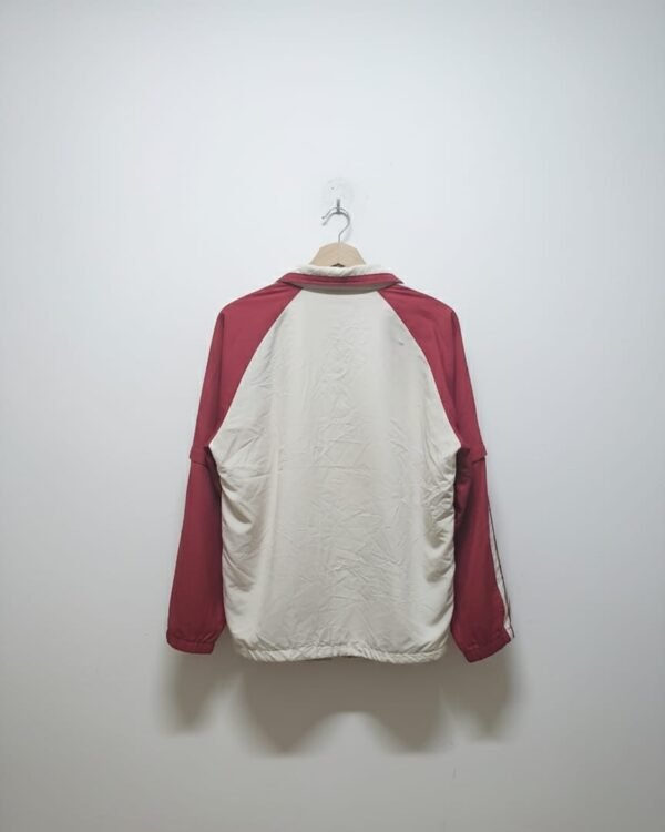 Beige & Maroon Retro Track Jacket
