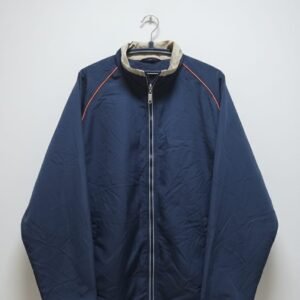 Navy Windbreaker with Beige Collar
