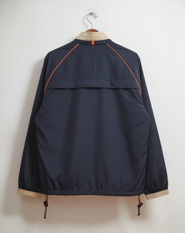 Navy Windbreaker with Beige Collar