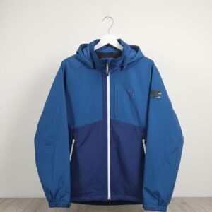 Blue Two-Tone Hooded Jacket