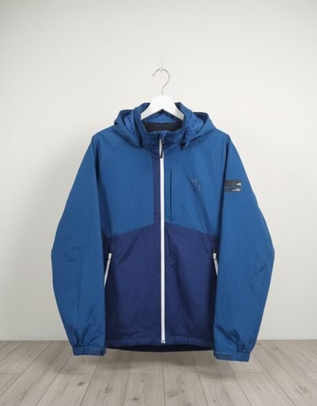 Blue Two-Tone Hooded Jacket